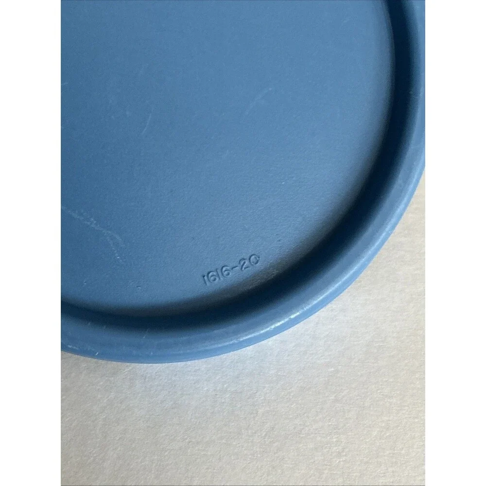 Vintage Tupperware Modular mate 4 3/4 Cup 1612-13 Clear Plastic 1616-20 Blue Lid